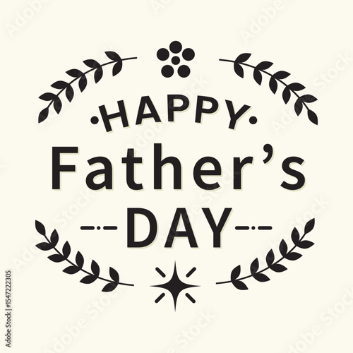 Happy Father's Day logo design, Handwritten text with Father's Day with love vector logo, love for fathers.