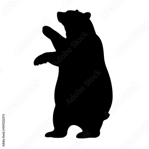 Grizzly bear silhouette standing tall on hind legs, wildlife symbolism