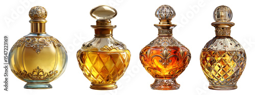 Collection of vintage perfume bottles.