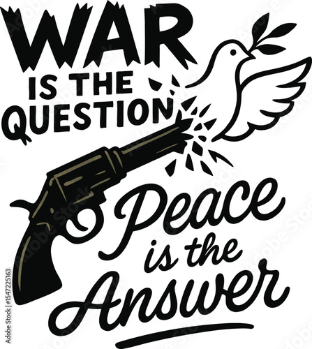 War is the Question, Peace is the Answer T-shirt Design with Scales