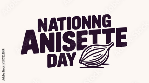 National Anisette Day Celebration Poster with Herb Illustration