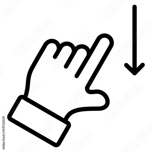Hand Swipe Down Icon
