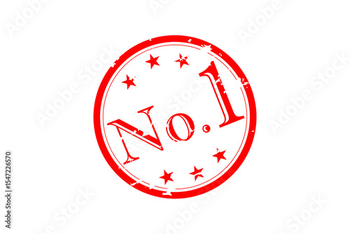 No. 1 - No.1 text written on Red Rubber Stamp 
