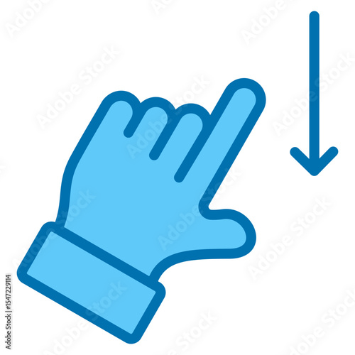 Hand Swipe Down Icon