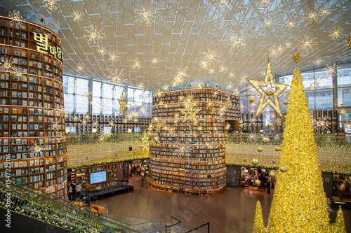 Beautiful scenery at a library in Seoul, Korea