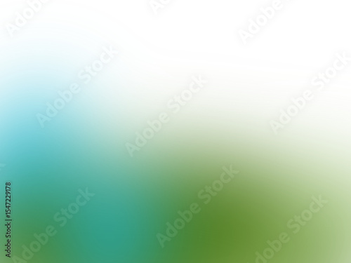 Abstract layered background with flowing shapes in shades of green and blue.