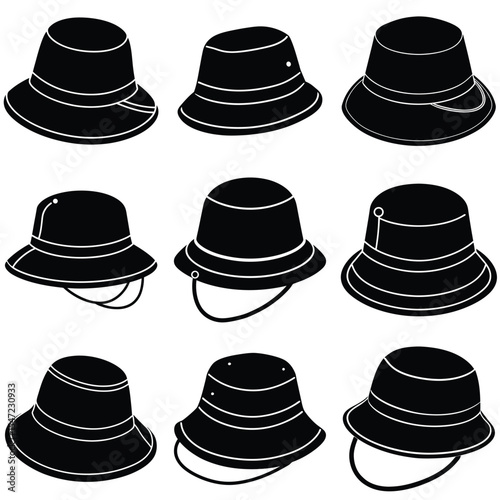 set of hats vector illustration