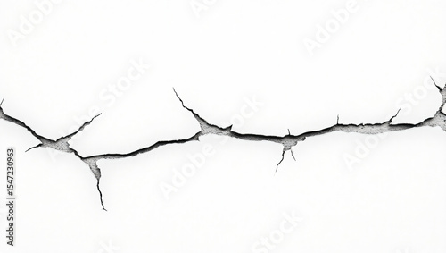 Abstract Grunge Cracked Concrete Wall Texture on White Background – High-Resolution Distressed Surface