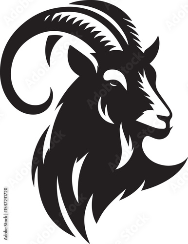 Goat vector silhouette animal illustration