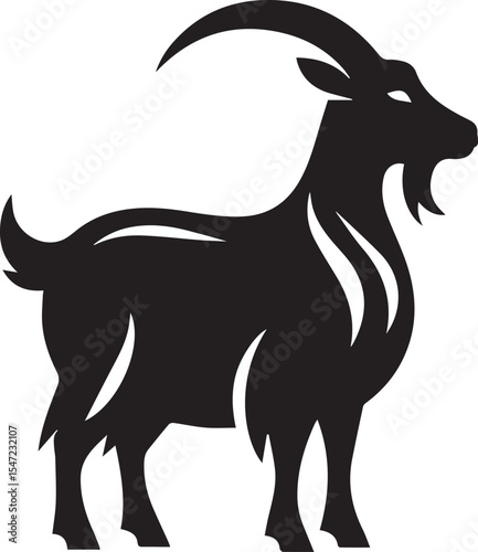 Goat vector silhouette animal illustration