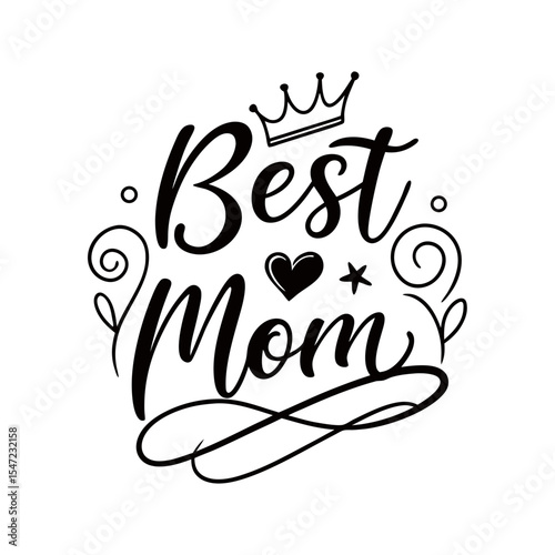 Best Mom Script Font Illustration