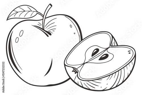 Whole Apple on White Minimalist Style