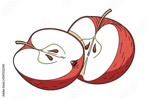 Red Apple Fruit Clean Background Design