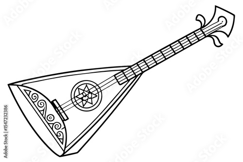 Traditional Balalaika Clean Drawing