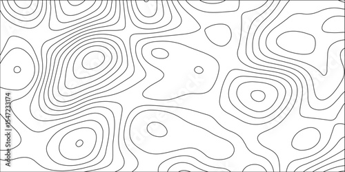 Abstract white contour wave lines topographic background, lines map seamless pattern, modern wallpaper texture and realistic design used for banner and posters, mountain relief geographic pattern.	
