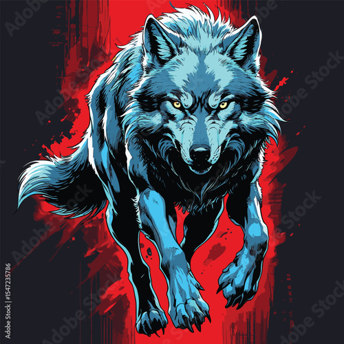 realistic and natural vector wolf image