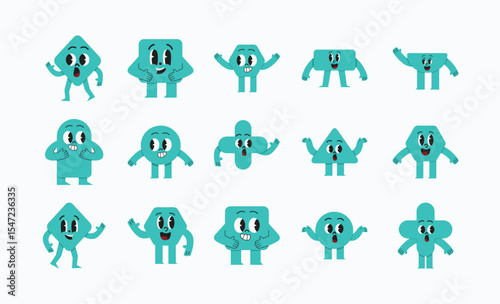 Cute Basic Shape Character Illustration Pack