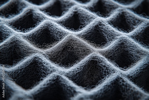 Macro shot of industrial woven air filter cloth highlighting interlaced threads, precise pore structure, and particulate entrapment function in drying and filtration systems, with no human elements