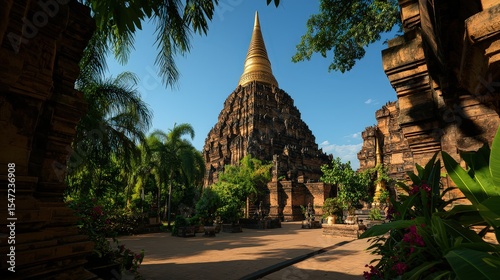 Exploring ancient architectural wonders at wat chedi luang in chiang mai thailand's lush green environment