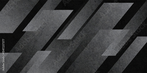 Black rough grunge abstract background overlap layer on dark space with diagonal lines decoration. Modern graphic design element vintage style concept. modern
