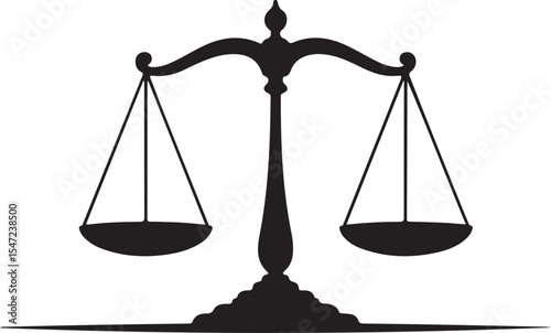 Scales of Justice Balanced on Central Post, Symbolizing Fairness, Law, Equality, Legal Judgment, Ethics and Legal System for Law Firms and Judicial