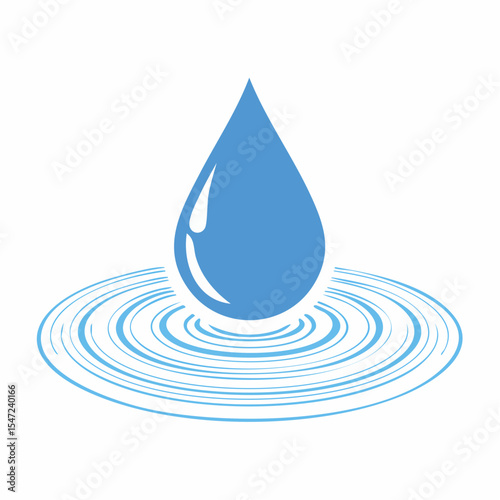 Water Drop Ripple Effect Flat Vector Icon Design