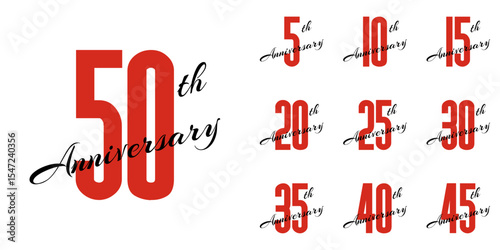 anniversary celebration label, jubilee card vector mockup, happy birthday sign, event invitation, social media congratulation post template