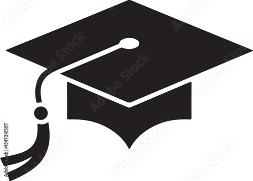 Flying graduation cap, Graduate college, high school or university cap isolated on transparent background.