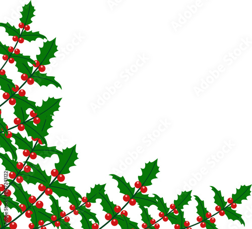 Leaf Christmas and Red Berries Decoration