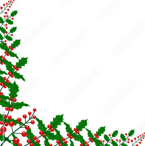 Leaf Christmas and Red Berries Decoration