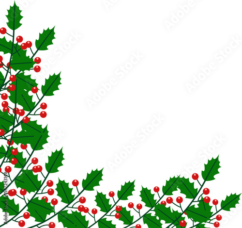 Leaf Christmas and Red Berries Decoration