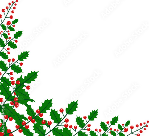 Leaf Christmas and Red Berries Decoration