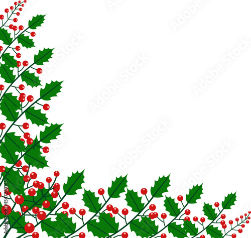 Leaf Christmas and Red Berries Decoration