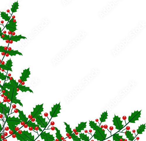 Leaf Christmas and Red Berries Decoration