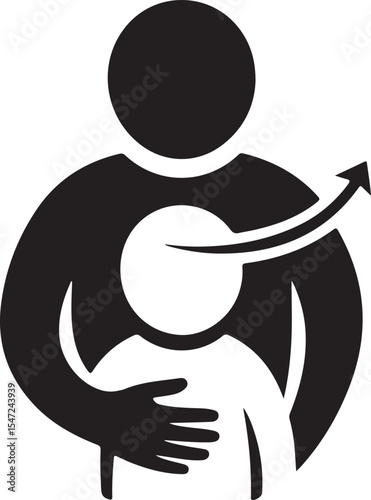 Parent walking child vector illustration