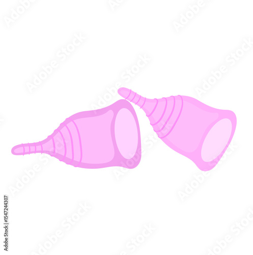 Reusable Menstrual Cups Illustration Isolated on White Background