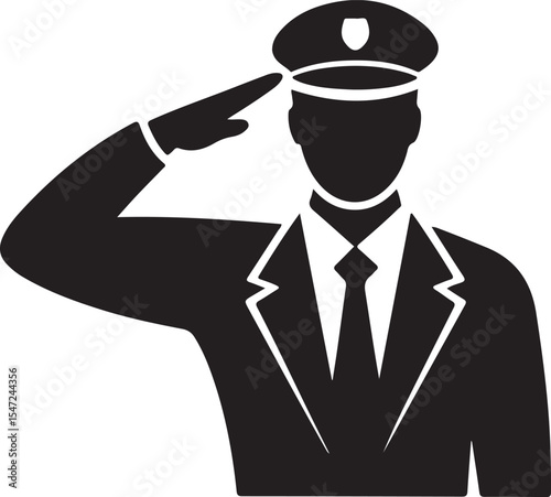 Soldier saluting with flag vector illustration