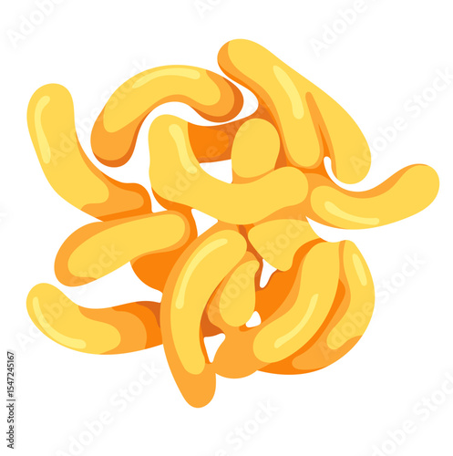 Cheese Puff Snack Illustration Isolated on White Background