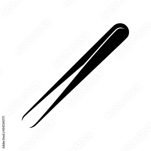 Black silhouette illustration of stainless steel tweezers