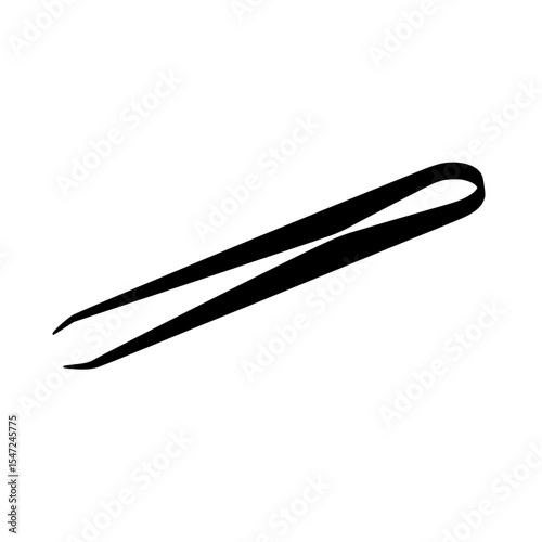 Black silhouette illustration of stainless steel tweezers