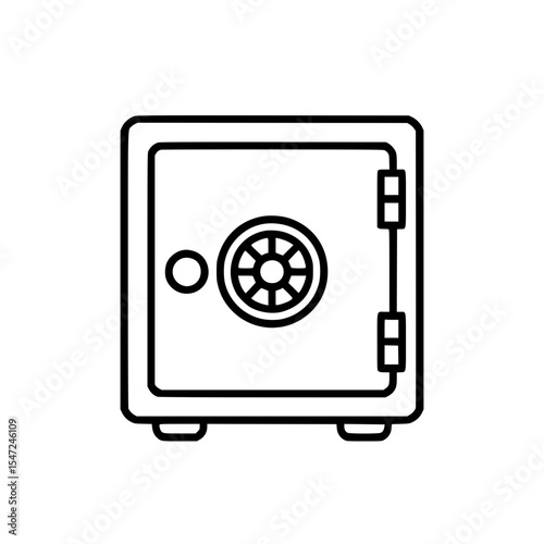 Line art illustration of a secure safe