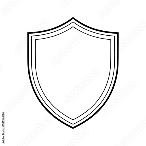 Line art illustration of a shield