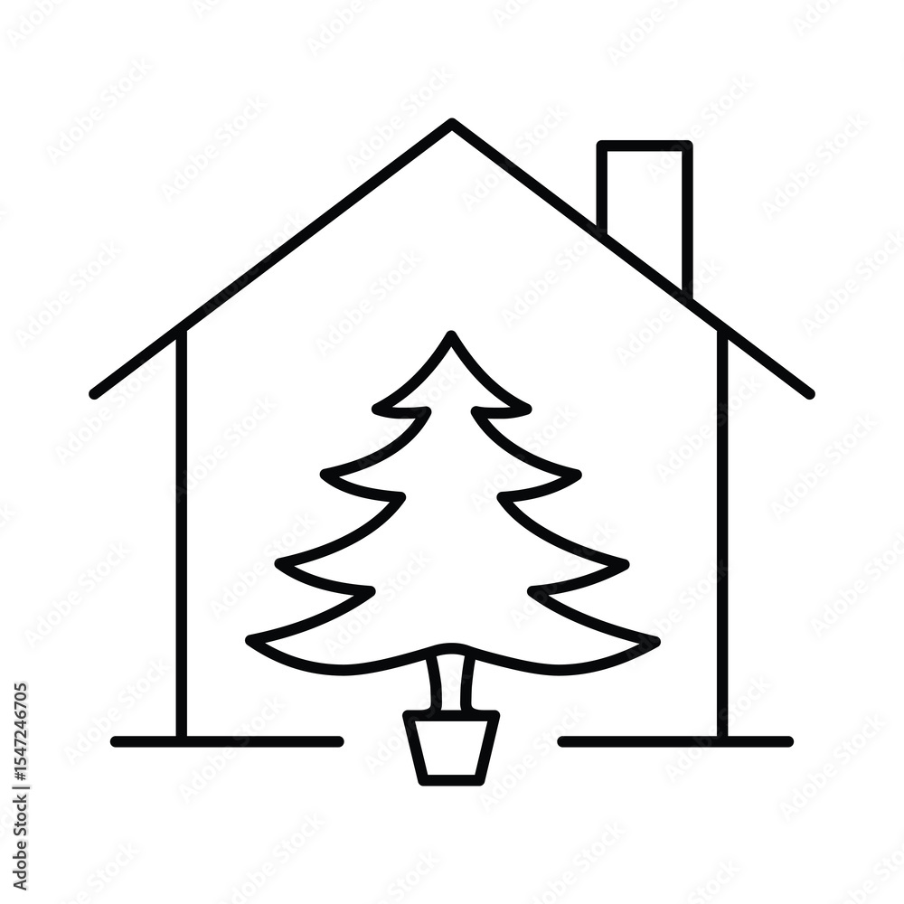 Fototapeta premium Smart Home Line Editable Stroke Icon. Secure, Technology, IoT, Voice Assistant, Controller