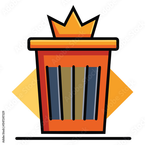 Trash can with crown