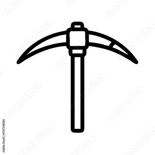 Simple Line Icon Of A Pickaxe Tool For Mining Or Excavation Work