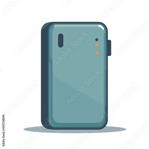 Isolated Blue Power Bank Illustration for Charging Mobile Devices and Electronics, Clean Vector Design