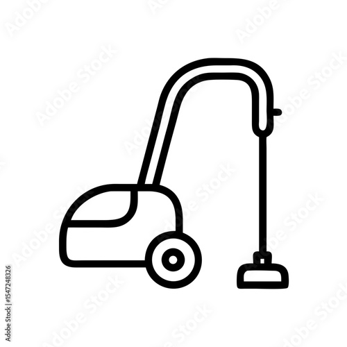 Line Icon of a Modern Vacuum Cleaner for Household Floor Cleaning