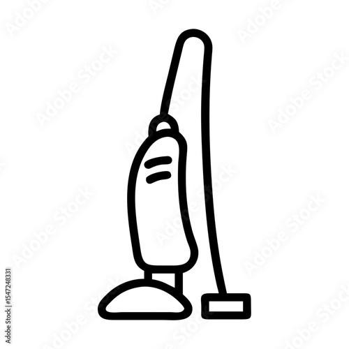 Line Icon of a Modern Vacuum Cleaner for Household Floor Cleaning