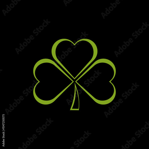 Clovers with three leaves icon isolated on black background