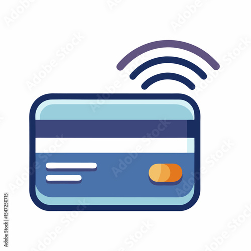 Contactless Payment Card Icon Digital Transaction Illustration, Wireless Technology Symbol